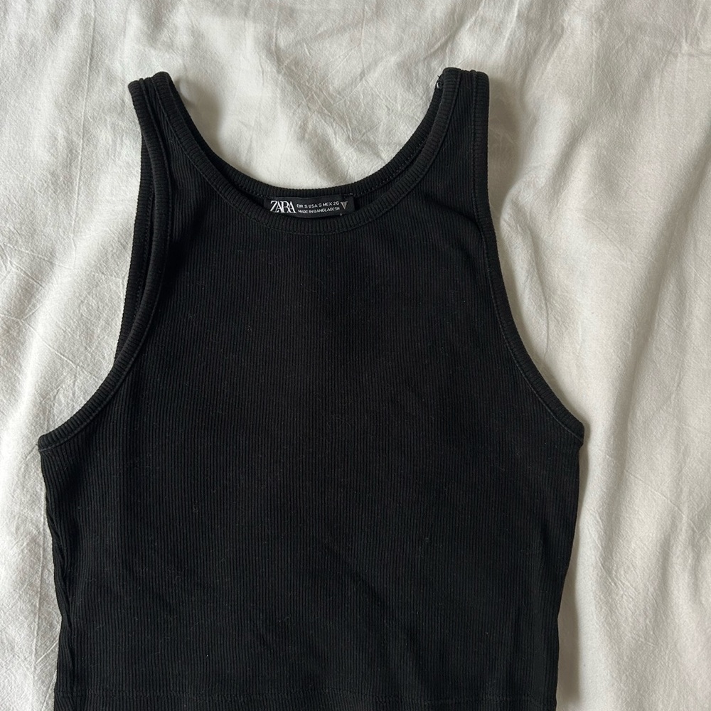 Zara black ribbed tank